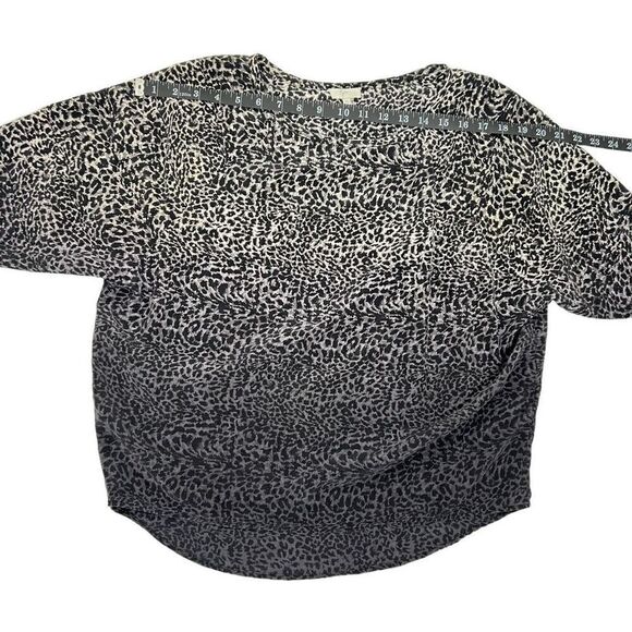 Joie XS Women's Fonda Gray Ombre Silk Leopard Print Dolman Sleeve Blouse Size XS - Picture 10 of 11